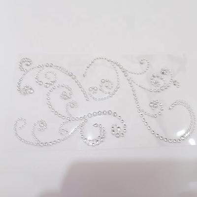 China Waterproof+Eco-friendly Various Shapes Custom Decoration Self Adhesive Craft Gem Stickers With Diamond And Pearl for sale