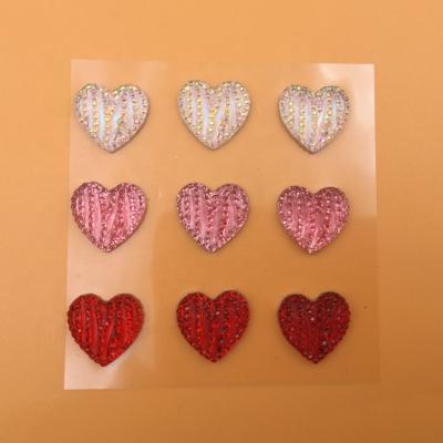 China Waterproof+Eco-friendly 3D Heart Shaped Sticker Sheet Epoxy Resin Stickers for sale