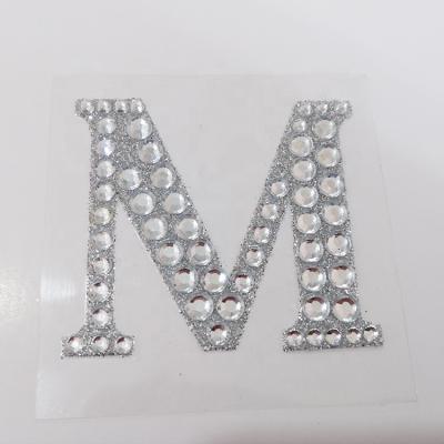 China Custom Printing Adhesive Number Crystal Bling Diamond Sticker Waterproof+Eco-friendly Rhinestone Sticker Letter for sale