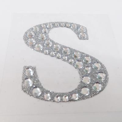 China Waterproof+Eco-friendly Kid Letter Stickers Glitter Acrylic English Alphabet Letter Stickers With Small Diamond for sale