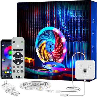 China Delivery 24.6ft/7.5M Dream Color Led Strip Lights Long Life Fast Rope Lights Built-in Flexible 5050 RGB Mic Music Sync Led Strip Lights for sale