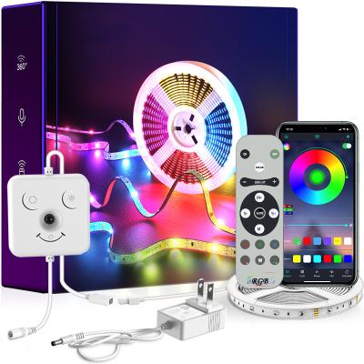 China Hot Selling Dropshipping 32.8ft Smile Face RGB Controller Bedroom Fast Shipping Multi Color Changing Led Strip Lights 10m With Music App for sale