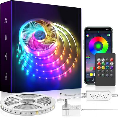 China Amazon LANDSCAPE 32.8ft led strip lights 32.8ft hot sale app control color music rgb changing timing led strip light 5050 dc24v for Christmas for sale