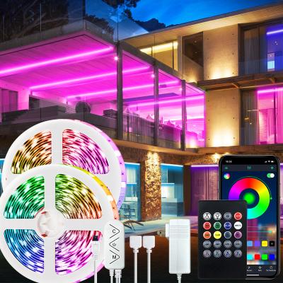 China Hot Selling LANDSCAPE 15m/50FT Led Strip Light For Bedroom Color Changing Music Sync 5050 RGB Led Strip Lights With Outdoor for sale