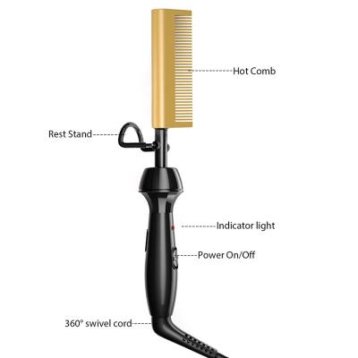 China Private Logo Wholesale Hot Ceramic Electric Salon Comb Irons 2022 Straighten Comb for sale