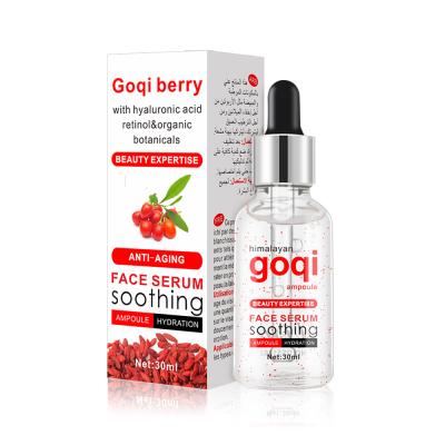 China Skin Revitalizer OEM Organic Hyaluronic Acid Moisturizing Whitening Goji Ampoule Face Serum For Skin Lightening for sale