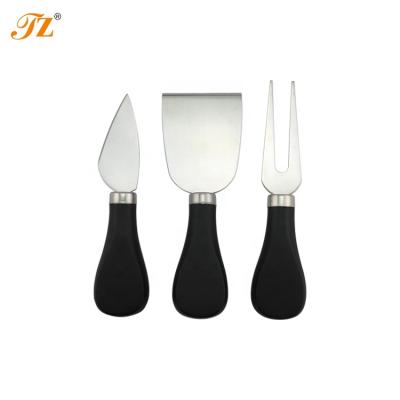 China Wholesale good quality viable 3 pieces metal cheese knife set with wooden handle liner for cheese for sale