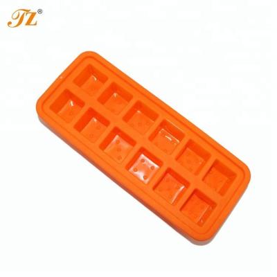 China Popular Hot Selling 12 Case Silicone Ice Cube Tray Viable In Square Shape for sale