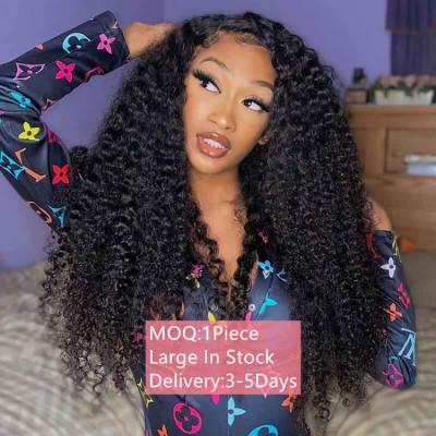 China 180% Density Afro Kinky Curly Lace Front Human Hair Lace Front Human Wig Kinky Curly Afro Virgin Cambodian Curly Raw Addictive Curly Lace Front Human Hair Wigs for sale