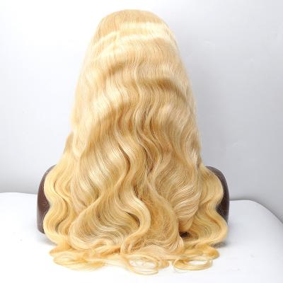 China Addictive Hot Selling #613 Density #613 Body Length 13*4 180% Lace Headband Wig Blonde Color Long Wave Body Wave in Wholesale for sale