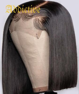 China Wholesale Factory Price Addictive Fast Shipping Silky Straight 5*5 Wave Closure Bob Wig Silky Bone Straight In Hair 100% Good Quality for sale