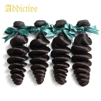 China Addictive Indian 4pcs Bundles Brazilian Virgin Hair Bundles Natural Remy Hair Bundles Hair Products Unprocessed 1B# Brazilian Loose Wave Hair for sale