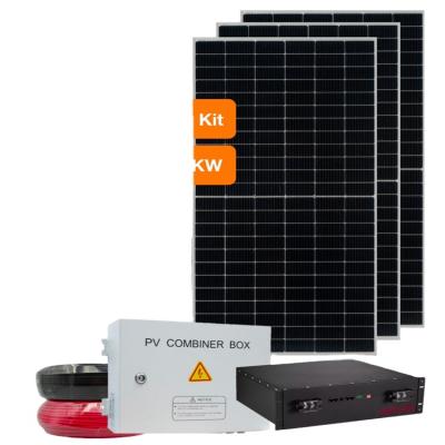 China Best Price Outdoor 5000W, Solar Powered System 10000W Home Complete Solar Panel System With Lithium Battery Easy DIY for sale