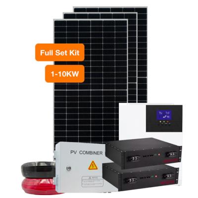 China Small outdoor solar system for home with lithium battery, solar inverter and storage battery complete set. for sale