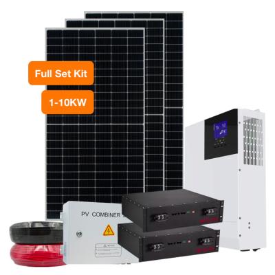 China 1000W Outdoor Solar Panel Kit Power Generator Complete System 6kw, 7kw, 8kw, 10kw Off Grid for sale