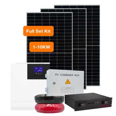 China Outdoor Solar Hybrid Home Solar System 3kw, 4kw, 5kw, 6kw, 8kw, 10kw Power Kit 5kw Storage With Lithium Batteries for sale