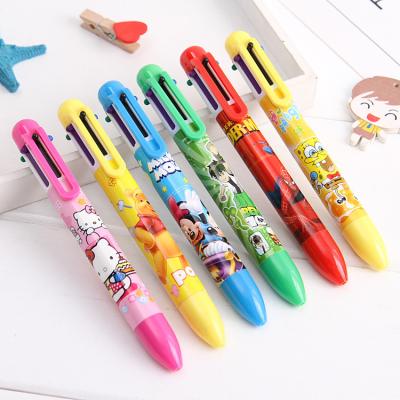 China office & School pen; Promotion Multicolor Pen 6 in 1 Ballpoint Pen Blank Body for Thermal Transfer Printing Custom Multi Color Pen for sale