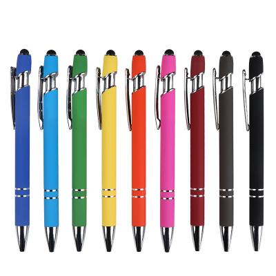 China Metal Promotional Classic Rubber Pen Aluminum Ballpoint Pen With Stylus Touch Custom Logo Pen For Promotion for sale