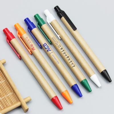 China Eco-Friendly Customized Recycled Pen Promotional Ballpoint Pen Paper Pens for sale