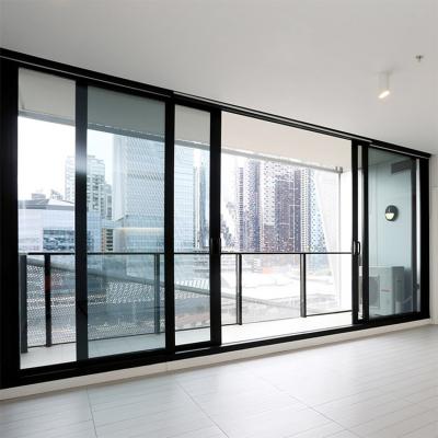 China Modern Heat Insulation Custom Outside House Floor To Ceiling Aluminum Glass Villa Doors Frame Double Glazed Glass Sliding Door Design for sale