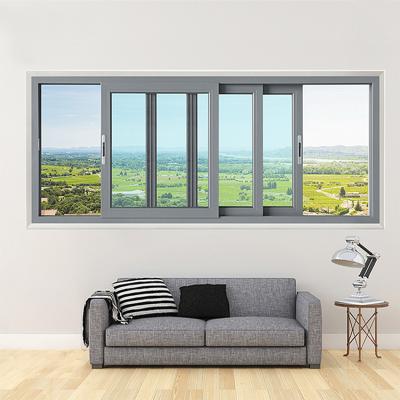 China Magnetic Modern Residential Hotel Villa Balcony 3 Tracks Factory Price Factory Price Aluminum Screen Profile Framed Double Glazed Glass Sliding Window for sale