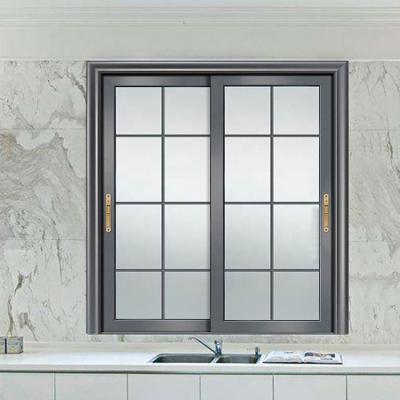 China Small Magnetic Toilet Bathroom Custom House Screen Aluminum Alloy Frosted Glass Sliding Windows for sale