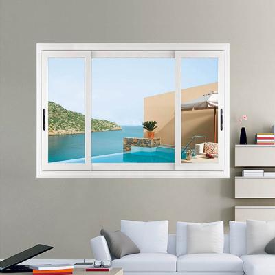 China China factory price modern upvc sliding doors and windows vinyl upvc profiles european double glazed glass frame sliding window for sale