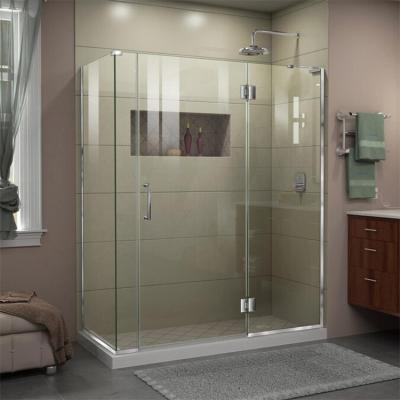 China Modern Apartment Modern Home Interior Bathroom Project Frameless Tempered Glass Hinged Shower Room Doors for sale