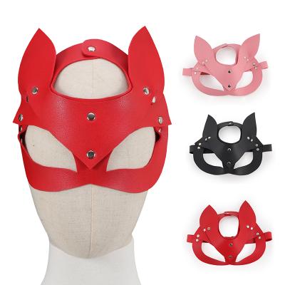 China Toys PU Fox Shape Party Mask Role Play Sexually Abused Material Face Mask For Woman And Man for sale