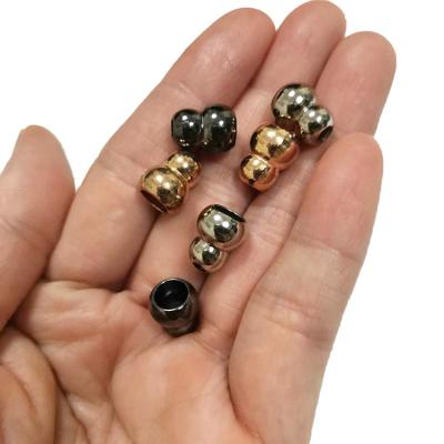 China Squash Zinc Alloy Nickel Free Round Metal Bell Mouths Rope Ends Lock Nickel Black Gold For 3mm Bungee Cord for sale