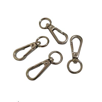 China Silver Clip Hooks 13mm Nickel Alloy Swivel Clasps Snap Hooks DIY Key Chain Ring for sale