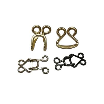 China Hooks and eyes pants skirt hook and eye three colors 34.5mm metal underwear hooks and eyes bag strap hook for sale