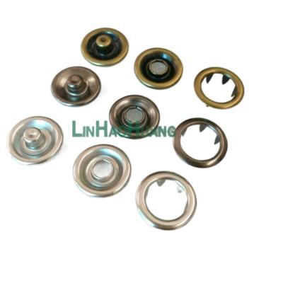 China 20mm Nickel Free High Quality Metal Brass Fork Snap Buttons 4 Parts Ring Buttons for sale