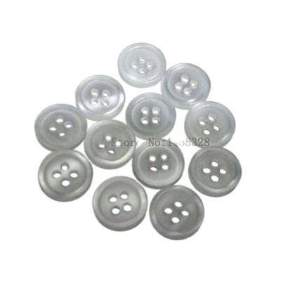 China Wholesale 10mm Pearl White 4 Hole Nickel Free Plastic Buttons Resin Sewing Buttons for sale