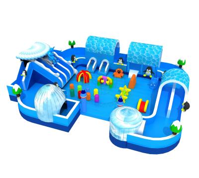 China PVC Inflatable Castle Kids Adults Water Slide Swimming Pool Multi-Game Bouncy Water Park for sale