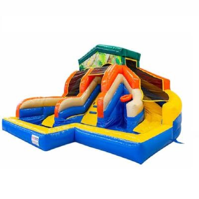 China Outdoor playground kids water park slides inflatable combo bounce house with pool for sale for sale