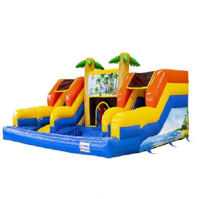 China 2021 Outdoor Playground Kids Outdoor Toys Jump Up Large Water Slide Pool Inflatable Big Bounce House for sale