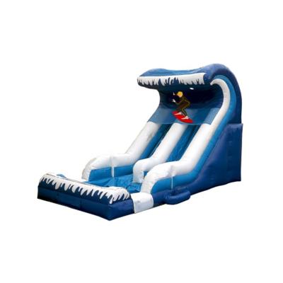 China Playground Outdoor Compact Wave Slide Inflatable Water Slide With Pool For New Commercial Inflatable Water Slides for sale