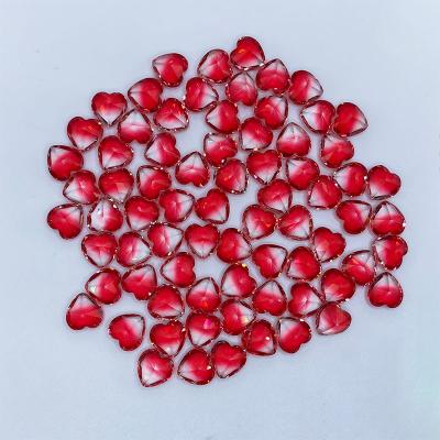 China Fire Bothwin High Grade Jewelry Double Color Tourmaline Gemstones Smelting Stone Loose Color Or Heart Shape for sale