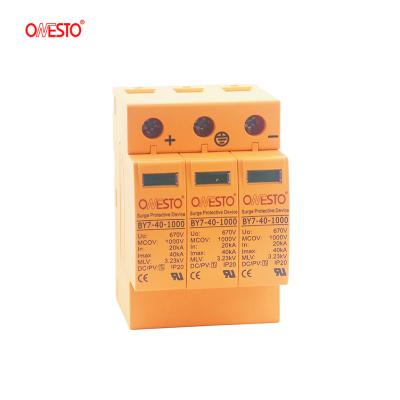 China DC SPD 3Poles 40kA Surge Protective Device Solar Surge Arrester BY7-40/3-1000 for sale