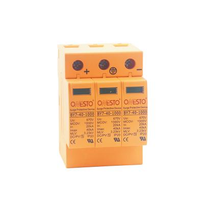 China DC SPD 40kA 1000Vdc PV Voltage Protector DC Surge Protection Device PV BY7-40/3-1000 Component for sale