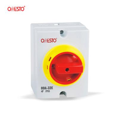 China Waterproof PV Isolator AC Solar Switch Disconnector 4Pole 40A E Type IP65 ODA-32E for sale