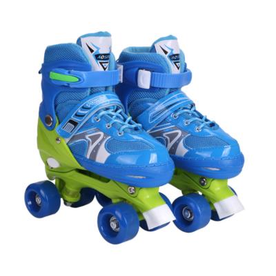 China Outdoor PVC Double Row Roller Skates 4 Wheels Wheel Stripe Shoes Roller Skates for sale