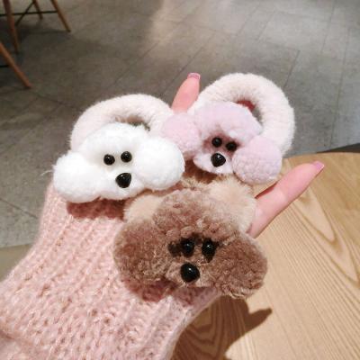 China High Quality/Factory Source Rubber Elastic Dog Hair Plush Circle Ties Solid Color Lamb Animal Girl Hair Wool Scrunchies for sale