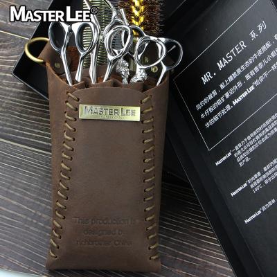 China Masterlee Private Label Leather Barber Scissor Pouch Holsters Nondisposable Salon Scissors Kit Bag for sale