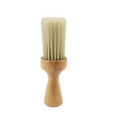 China Masterlee Nondisposable Custom Logo Nylon Neck Cloth Sweeps Wood Handle Beard Brush For Cleaning Hair for sale