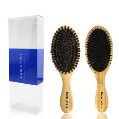 China Nondisposable Custom Masterlee Logo 2 Pcs Boar Bristle Hair Brush Massage Comb Set With PVC Box for sale