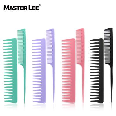 China Masterlee 2 Sizes Nondisposable Sleek Wide Tooth Comb Plastic Rat Tail Hair Comb Starter Comb for sale