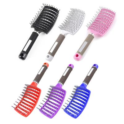 China Masterlee Nondisposable Private Label Large Curve Brush Ribs Paint Multicolor Hair Extensions Brush for sale