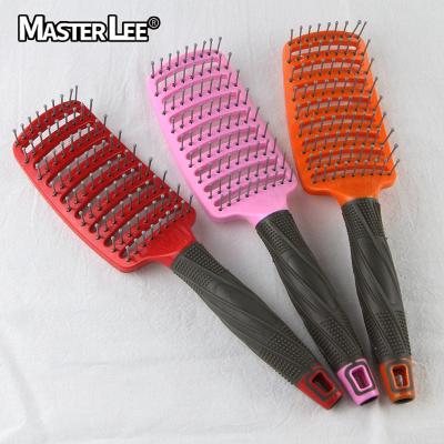 China Masterlee Nondisposable Custom Logo Detangling Duct Curved Paddle Custom Professional Hair Brush for sale